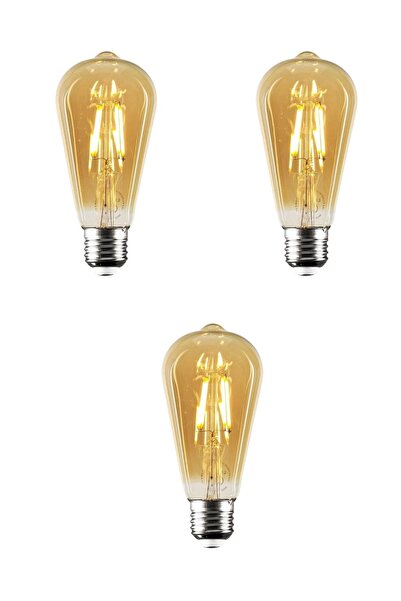 Ömür Avize 8w E27 Amber Renk Rustik Led Ampul Ct-4290 (3lü gönderilmektedir)