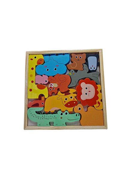 decotoys Ξύλινο παζλ με άγρια ζώα