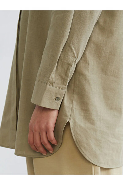 LC Waikiki Χακί Γυναικείο Πουκάμισο Τούνικ με υφή