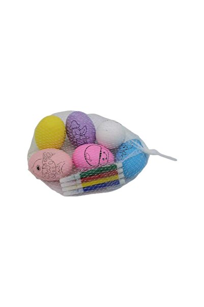 decotoys Colored plastic eggs with markers 6/set