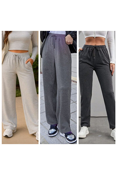 GOLSREY 3-Piece Women's Comfortable Fit Sweatpants (Regenerated Fabric)