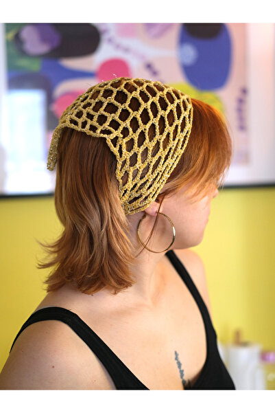 LoomaLoop Noê Studio Handmade Metallic Knitted Bandana |   Summer Hair Band |...