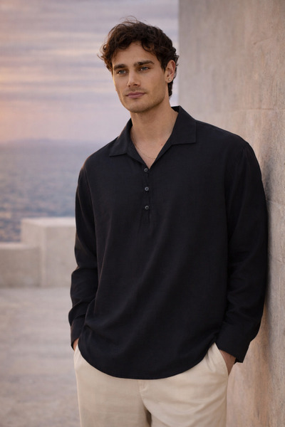 Valiberta Baldwin Apaş Yaka Britli 3-Button Slim m Modal Fabric O Oversized L...