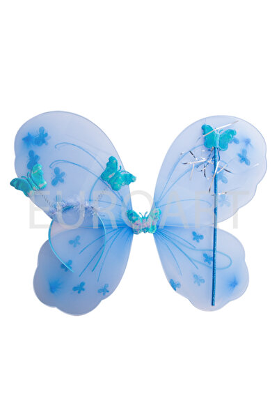 decotoys Aripi textil albastru 3/set fluturi