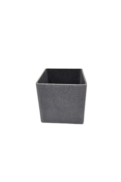 decotoys Plastic flower pot gray square M 2/set