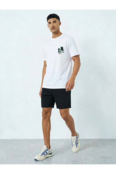 Take Two By Styli Men's graphic print round neck short sleeve T-shirt with sh...