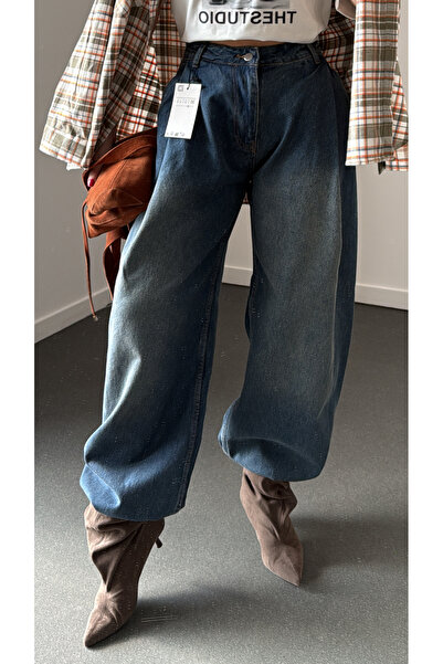 Narferita Hype Pileli Yanı Cepli Barrel Fit Jeans