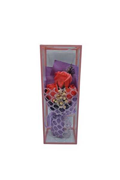 decotoys Buchet din flori naturale uscate si flori artificiale 3 trandafiri