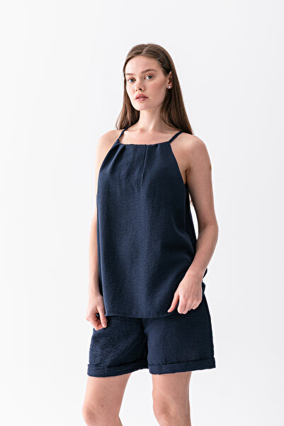 VEGA MODA Summer Linen Strap Top and Shorts Set Women's Beach Dress Combinati...