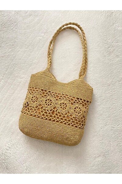 ARTTMACRAME Straw Beach Bag Large Size Women's Shoulder Bag