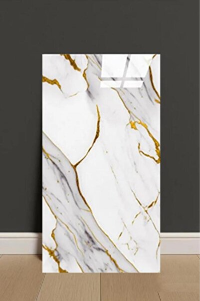 Renkli Duvarlar LS6010 Yaldızlı Gold Mermer Desenli 60x30cm Yapışkanlı Mutfak...