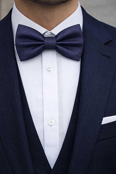 Kravatkolik Navy Blue Dot Pattern Bow Tie P2014