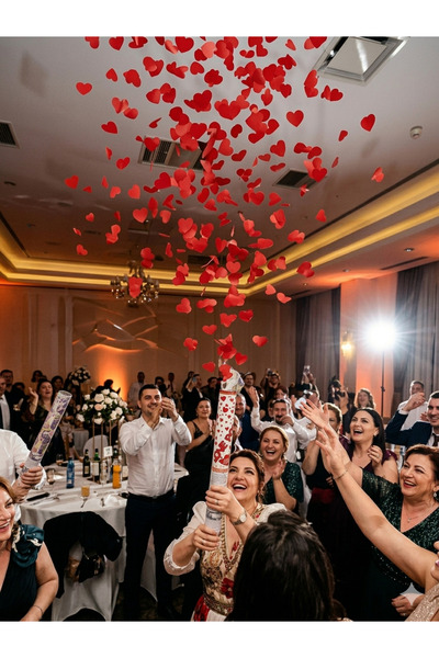 OEM Κανόνι κομφετί με κόκκινη καρδιά 60cm - Rain of Heart Petals - Γάμος & Αγ...