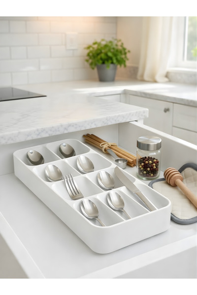 BEYLİNİ 9 Compartment Drawer Cutlery Organizer, In-Cabinet Organizer, Practic...