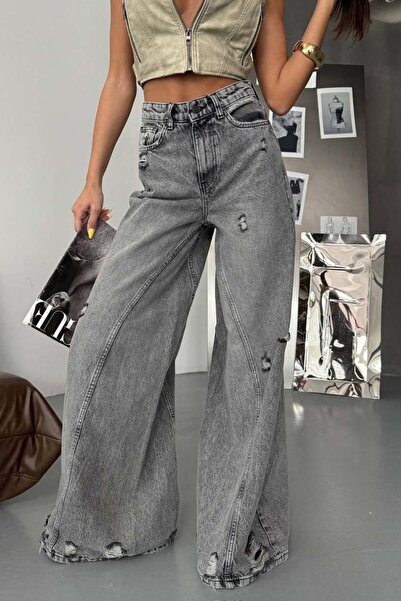 Joana Dalisa Women's Oversize Grey Jeans