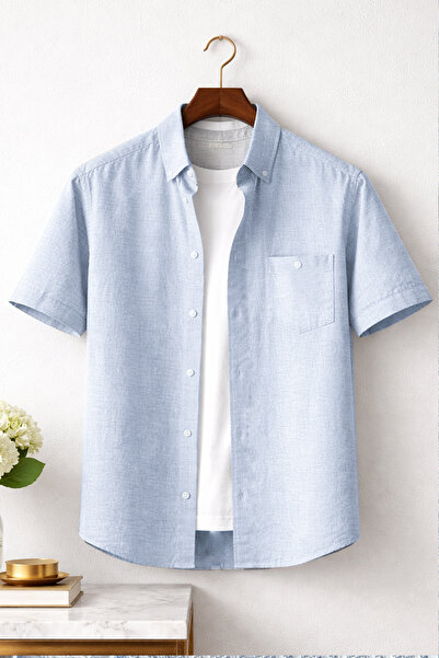 Varetta Ανδρικό μπλε κοντομάνικο μεγάλο μέγεθος, καλοκαιρινό φαρδύ κόψιμο Με ...
