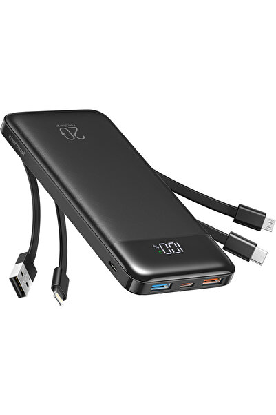 Charmast W2065 Power Bank 20000mAh PD20W with built-in cables Micro USB / Typ...