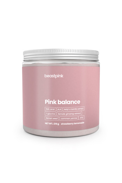 GymBeam Pink Balance, 216 g, limonadă cu căpșuni