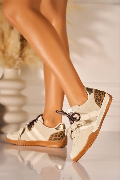 Joana Маратонки Велур от изкуствен велур, бежови, размер 37