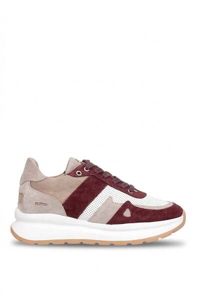 John Richardo 1248 Дамски класически кецове от естествена кожа, бордо