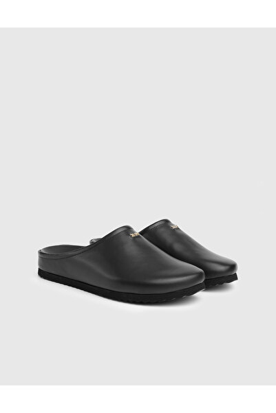 İLVİ Maren Genuine Leather Black Women Slipper