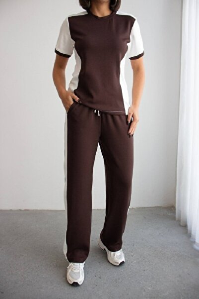 Ded COLLECTION Women's Short Sleeve Color Block Paneled and Striped Detail Co...