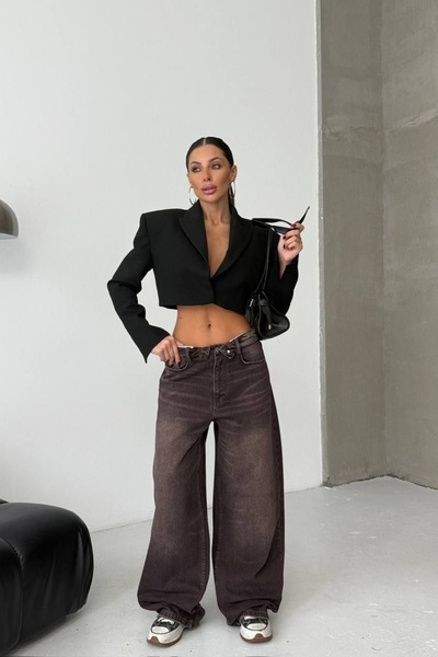 Joana Harya Women's Oversize Brown Jeans Size 34