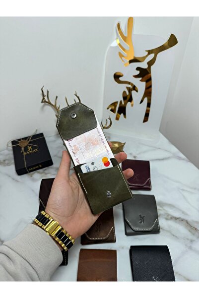 SANAT LEATHER 100% Genuine Crazy Leather Handmade Minimalist Wallet - Crazy L...