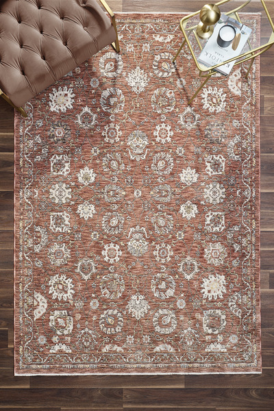 venucci home & living Frezia Floral Bambu Polyester Oturma Odası Salon Mutfak...