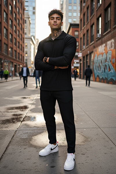 dehaine Men's tracksuit, sweatshirt + pants, men's suit, C100