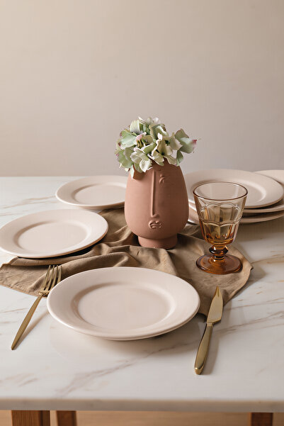 Keramika Krem Linda Cake Plate 21 cm 6 Pieces 030