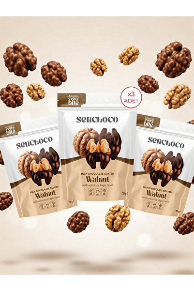 Sütlü Çikolata Kaplı Ceviz Draje 3'lü Paket (3 x 70 g)