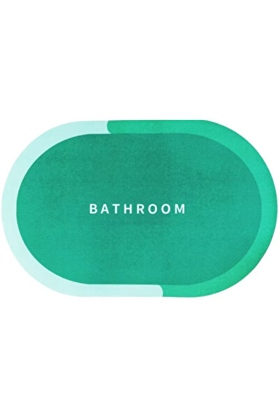 BASHAR Covoraș oval pentru baie, model baie, absorbant și antialunecare, verd...