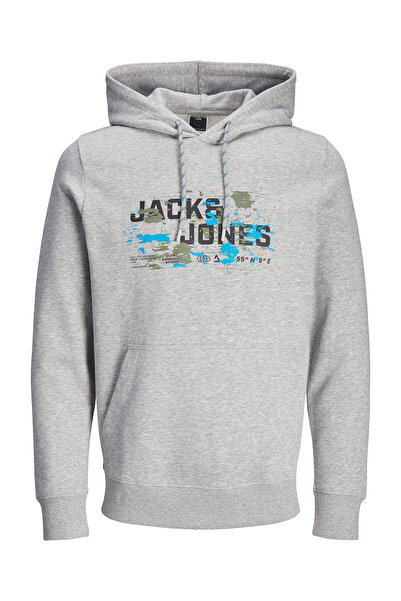 Jack & Jones 12261670 Ανδρικό φούτερ σε γκρι χρώμα