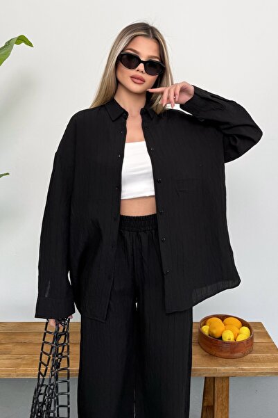 Ded COLLECTION Women's Linen Textured Self-Designed Striped Look Comfortable ...