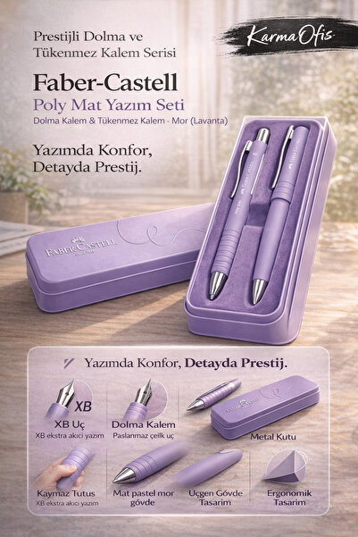 Faber Castell Faber-Castell Poly Mat Yazım Seti Mor (Lavanta) | Dolma Kalem &...