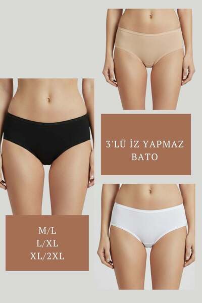 Dorya 3LÜ SET KÜLOT-SİYAH-BEYAZ-TEN DOR2851