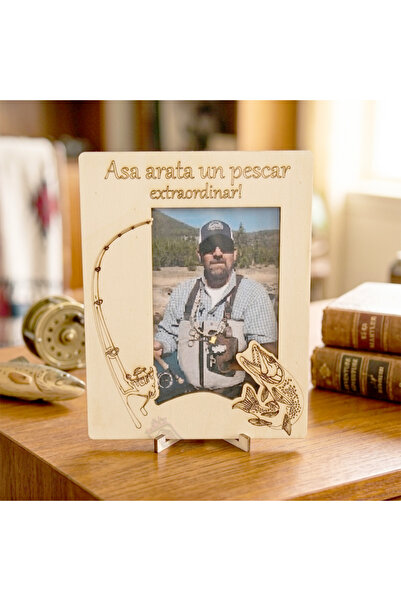damoro Desk photo frame, 1 picture, Fisherman Gift, Wood