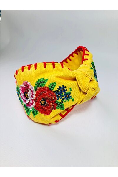 LiewensStyle Handmade, Cross-Stitch Embroidered, Headband, Crown, Floral, Cro...