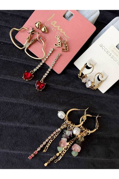 Luxiva 6 Pairs of Minimal Women's Earrings Advantageous Package