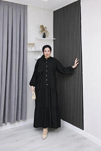AXXAN Cotton Dress Half Placket Alacati Dress Hijab Plain Dress Does Not Sweat
