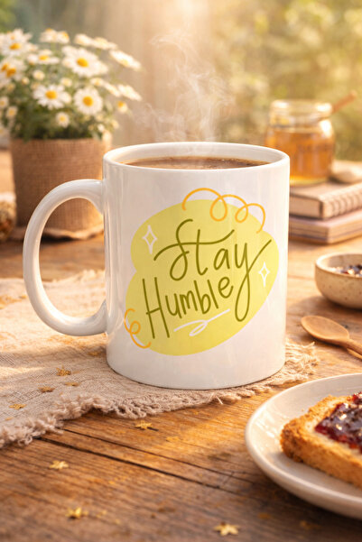 CT STONES Stay Humble Porcelain Mug Model 129 – Minimal Motivational Cup, Sty...