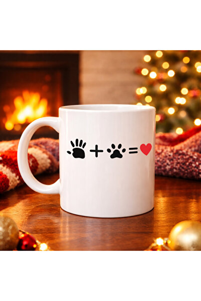 CT STONES Love-Themed Porcelain Mug with Hand and Paw Figures Model 76 – Spec...