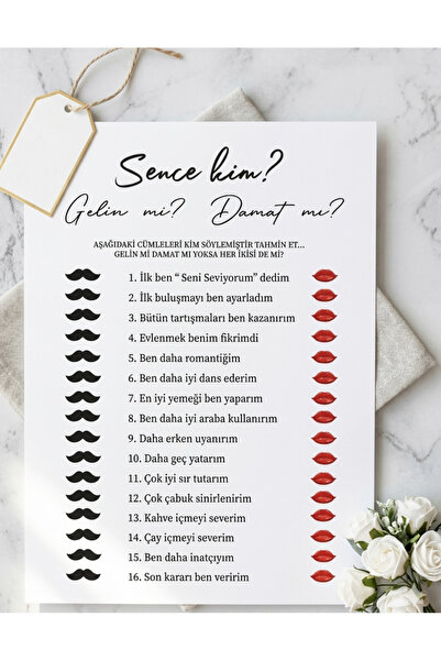 LoveStore Bekarlığa Veda Partisi Oyun Kartı 15 Adet Bride To Be Nedime Sağdıç...
