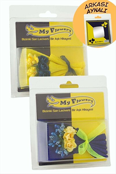 BrocksCo My Flowers Bizimki Sarı Lacivert Bir Aşk Hiyakesi Gül Buketi