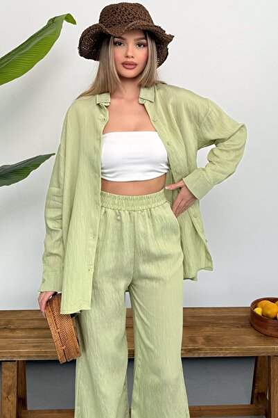 Ded COLLECTION Women's Linen Textured Self-Designed Striped Look Comfortable ...