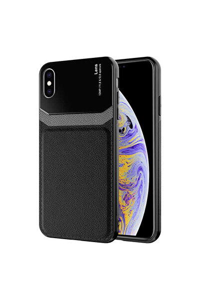 Ceponya iPhone XS Max 6.5 Case Leather-Look Design Hard Back Cover