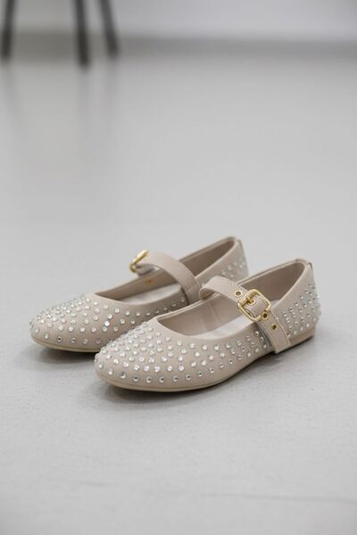 Adım Dünyası حذاء نسائي مرصّع بالأحجار ماري جين حذاء مسطح أنيق ومريح للاستخدا...