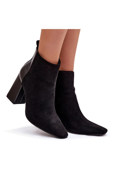 BOTO Ghete de damă cu căptușeală la toc, negre, Maloria, 39