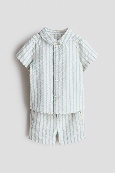 H&M 2 Parçalı Pamuklu Gofre Set